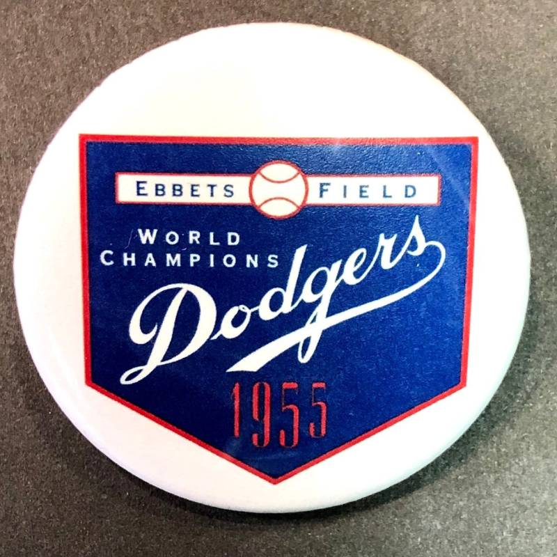 Brooklyn Dodgers 1955 World Series Champs Vintage Baseball Team Logo 2 1/4 Inch Durchmesser Pin/Button Oder Magnet Neu von unbuttonednyc