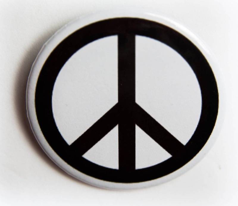 Peace New Schwarz Auf Weiß 5, 5 cm Button/Pin Oder Magnet von unbuttonednyc
