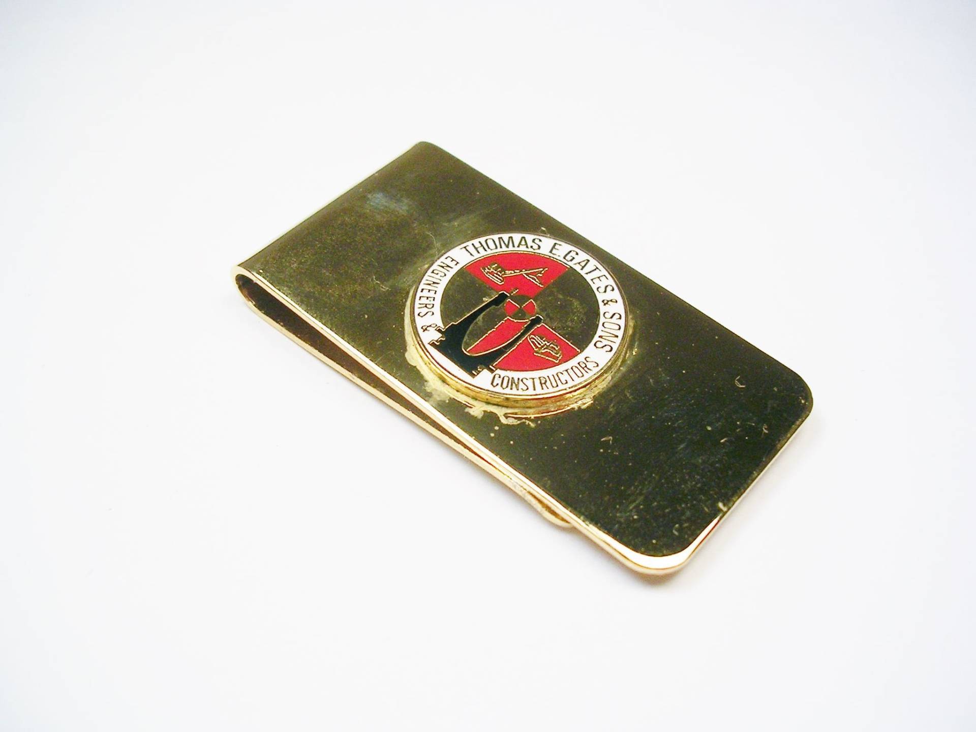 Vintage Thomas E Gates Geldklammer Goldfarbene Emaille, Hergestellt in Japan Vintage Thomas E Gates Geldklammer Goldfarbene Emaille, Hergestellt in Japan von unclesteampunk