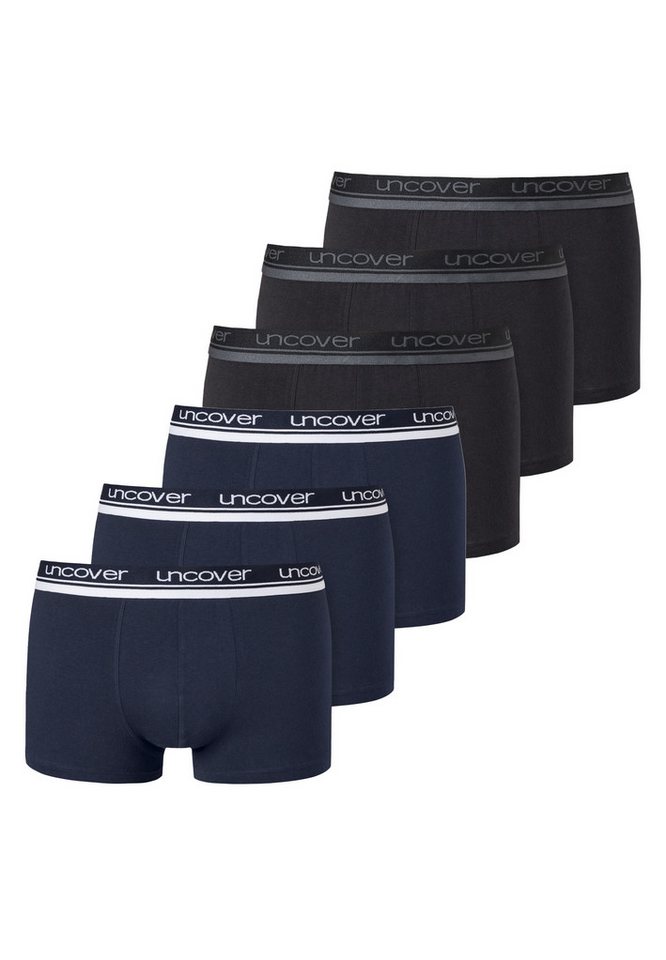 uncover by SCHIESSER Retro Boxer 6er Pack Basic (Spar-Set, 6-St) Retro Short / Pant - Baumwolle - ohne Eingriff von uncover by SCHIESSER