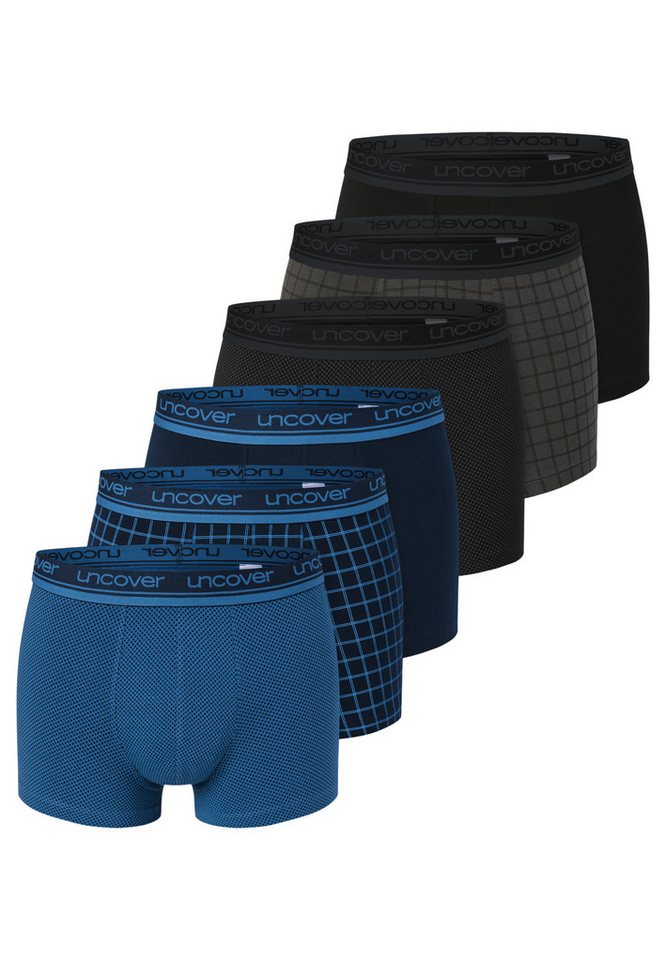 uncover by SCHIESSER Retro Boxer 6er Pack Cotton (Spar-Set, 6-St) Retro Short / Pant - Baumwolle - ohne Eingriff - Atmungsaktiv von uncover by SCHIESSER
