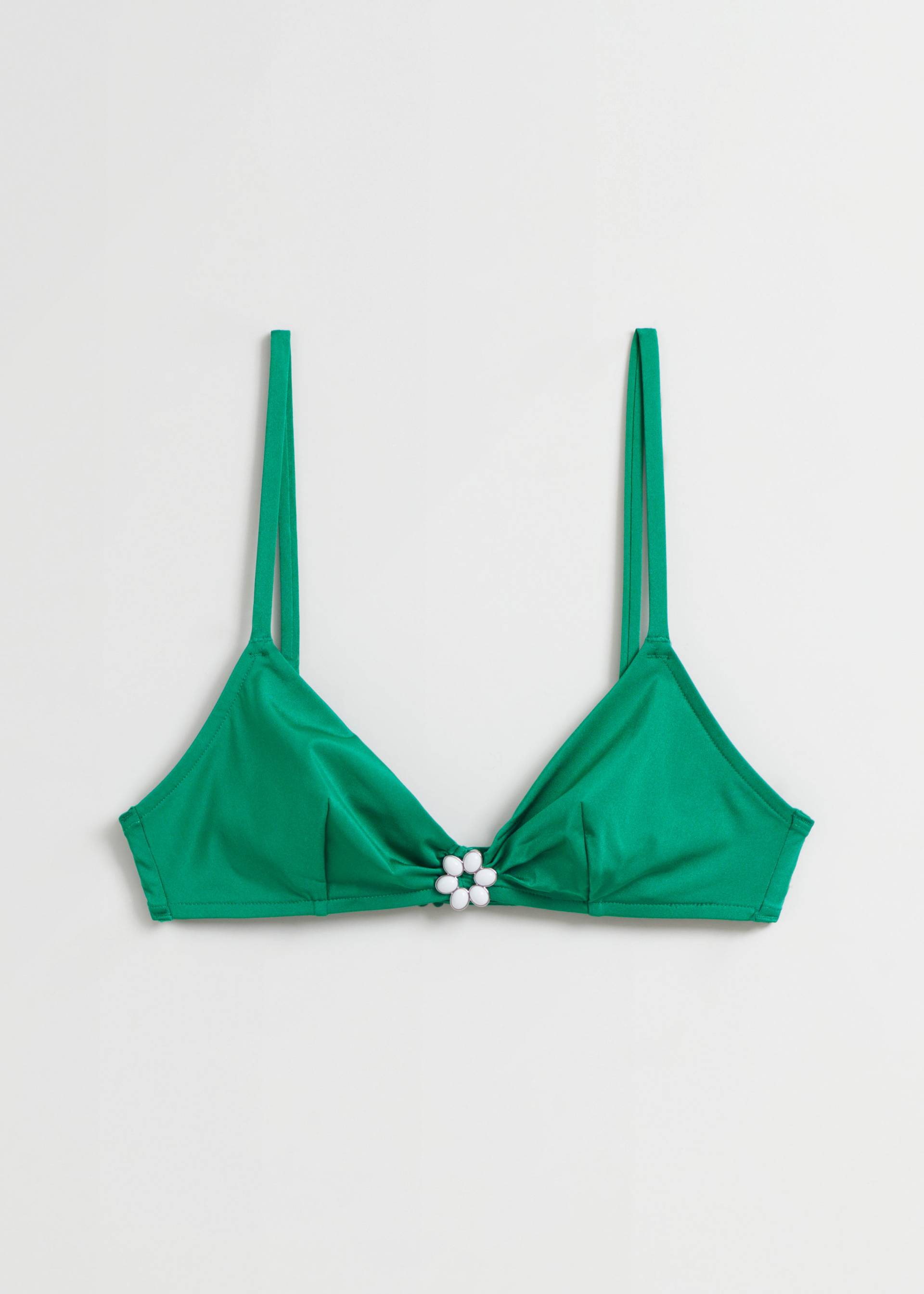 & Other Stories Bikinioberteil mit Blumenmotiv Smaragdgrün, Bikini-Oberteil in Größe 44. Farbe: Emerald green von & Other Stories
