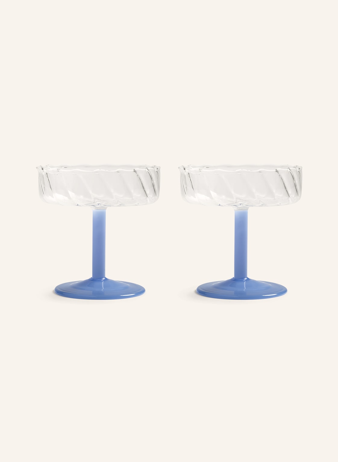 &K Amsterdam 2er-Set Champagnergläser Twirl blau von &k amsterdam