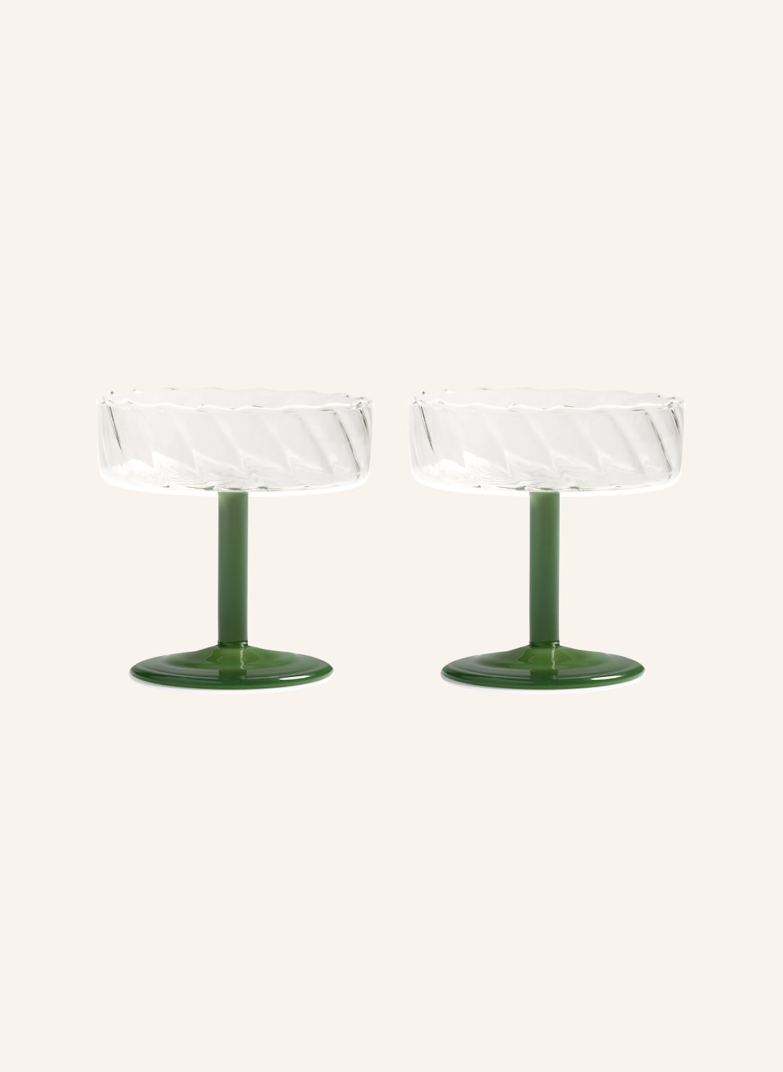 &K Amsterdam 2er-Set Champagnergläser Twirl gruen von &k amsterdam