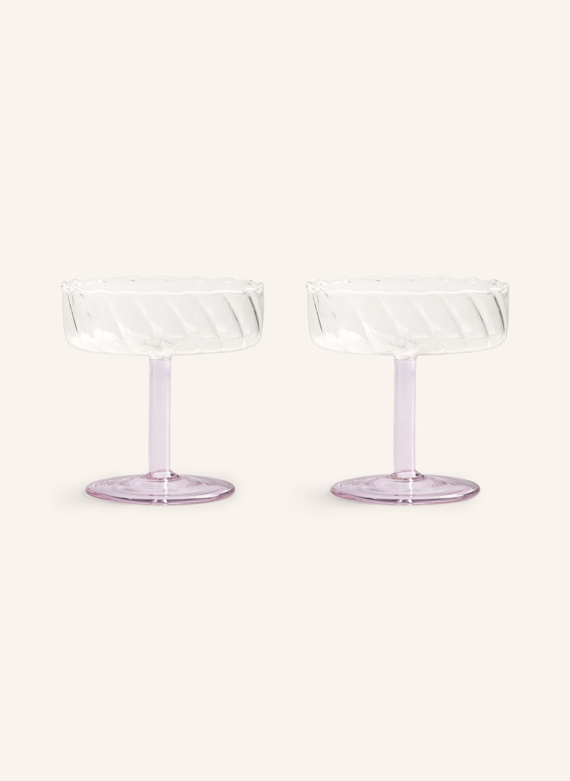 &K Amsterdam 2er-Set Champagnergläser Twirl pink von &k amsterdam
