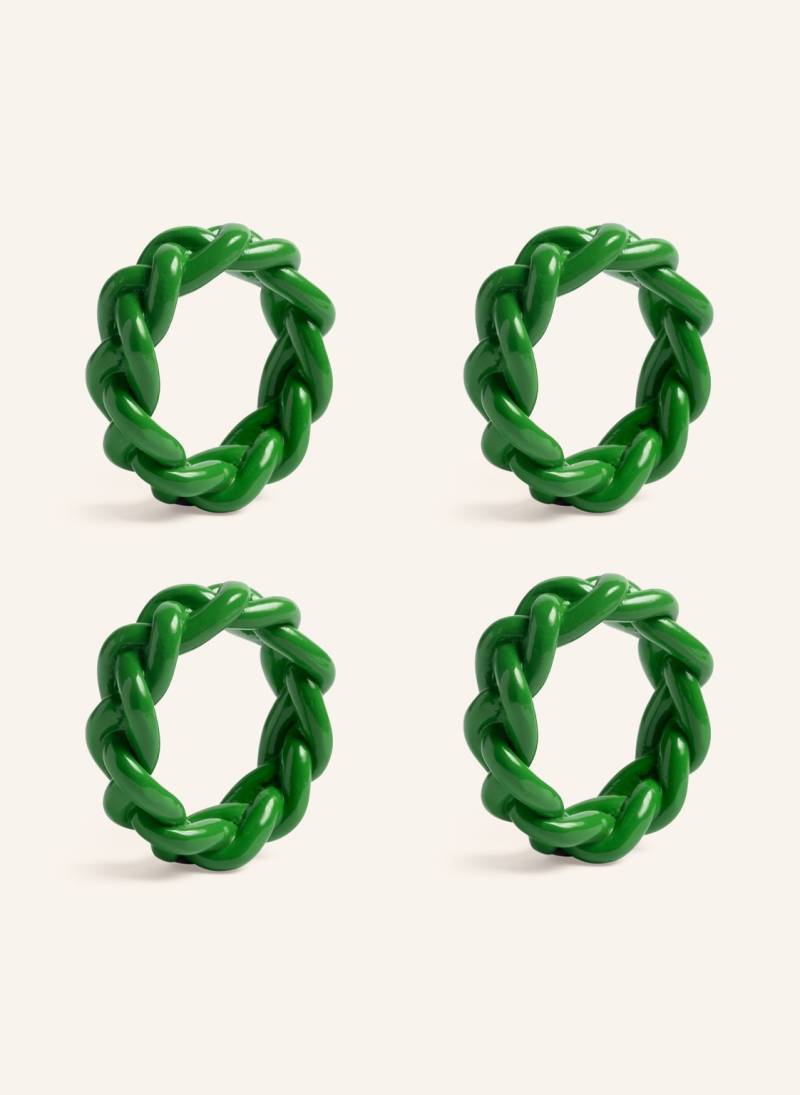 &K Amsterdam 4er-Set Serviettenringe Braid gruen von &k amsterdam