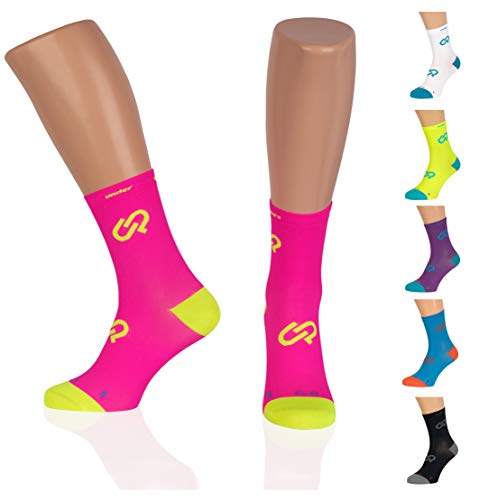 SPORT KOMPRESSIONSSOCKEN ‚under pressure‘ ULTRALIGHT SOCKX (starke Kompression: 20-22mmHg) Höchste Qualität-Made in Germany! (neon gelb, 35-38) von under pressure sox