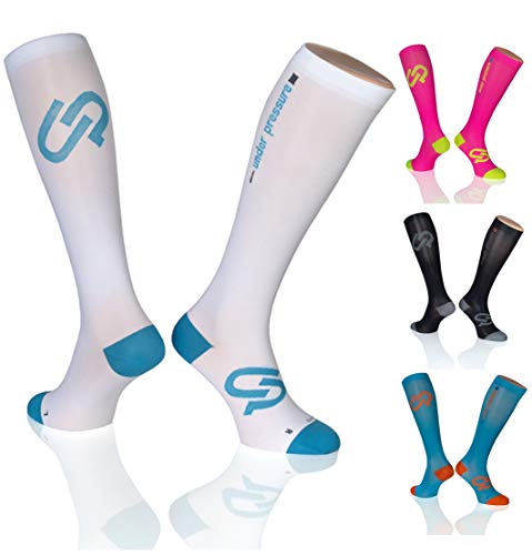 SPORT KOMPRESSIONSSTRUMPF Under Pressure ULTRALIGHT (Kompression: 20-22mmHg) Höchste Qualität-Made in Germany! (weiß, Gr. 43-46 (Wadenumfang: 32-42cm)) von under pressure sox