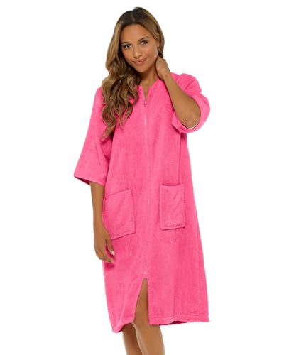 Undercover Damen-Bademantel, Frottee, 100 % Baumwolle, Reißverschluss durch Kapuze oder ohne Kapuze, rose pink, 14-16 Undercover Damen-Bademantel, Frottee, 100 % Baumwolle, Reißverschluss durch Kapuze oder ohne Kapuze, rose pink, 14-16 von undercover lingerie