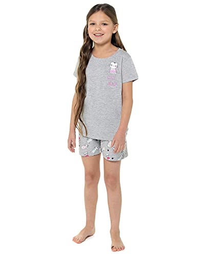 undercover lingerie Mädchen Kinder & Baby Kurzarm Jersey Baumwolle Kurz Schlafanzug Nachtwäsche, Graue Katze, 9-10 Jahre von undercover lingerie