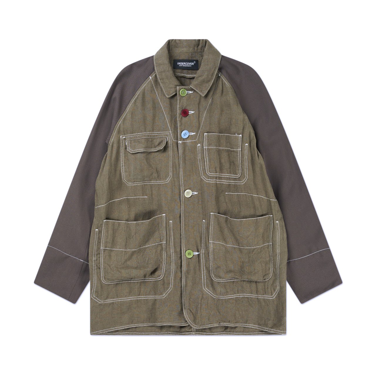 undercover two-tone jacket (khaki / brown) von undercover