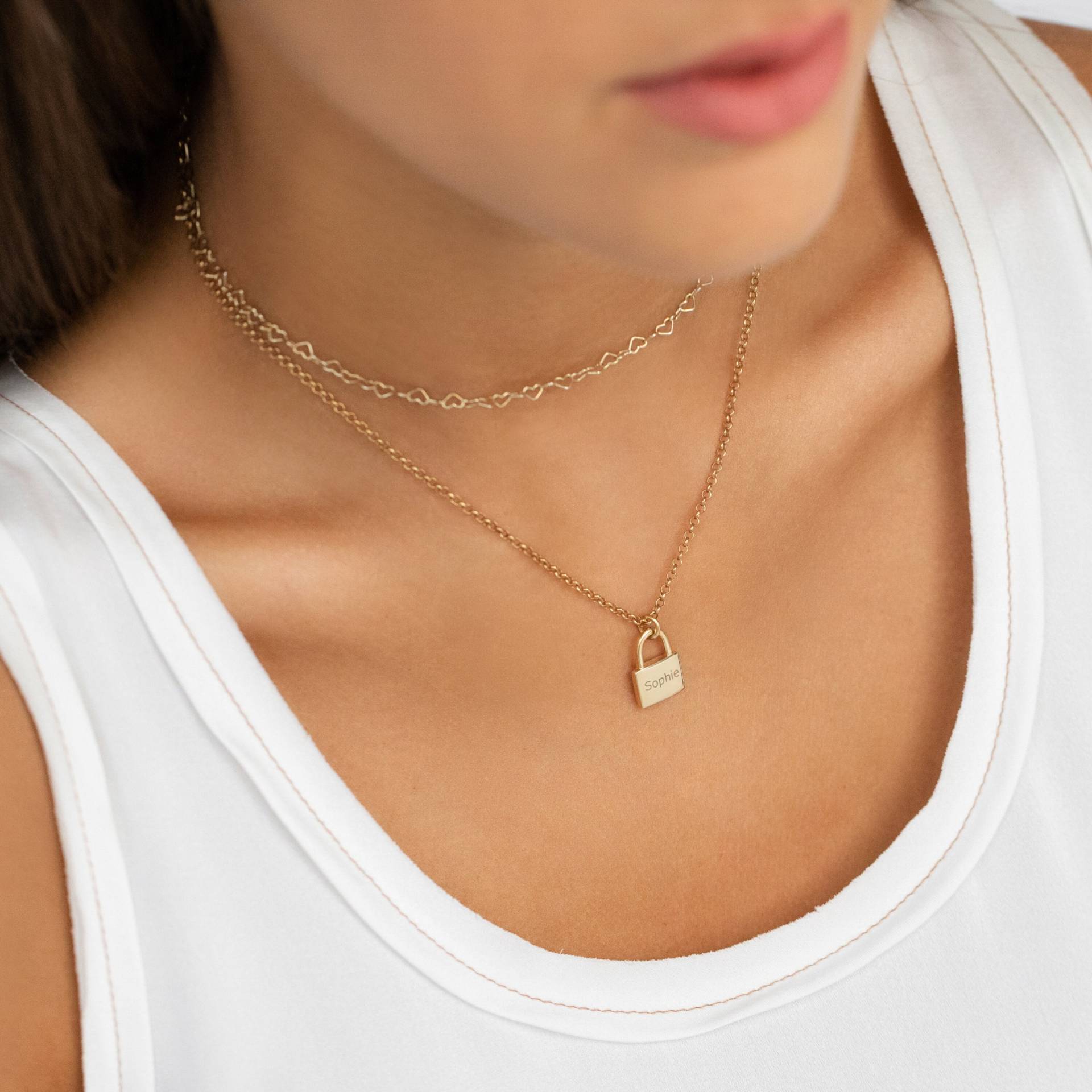 Personalisierte Liebe Verschlossen Sterling Silber Vorhängeschloss Halskette Personalisierte Liebe Verschlossen Sterling Silber Vorhängeschloss Halskette von undertheroseUK