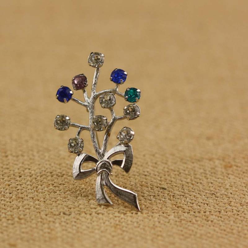 Sterling Silber Strass Zweig Brosche - Vintage Kostüm Schmuck Sterling Silber Strass Zweig Brosche - Vintage Kostüm Schmuck von undoneeclectic