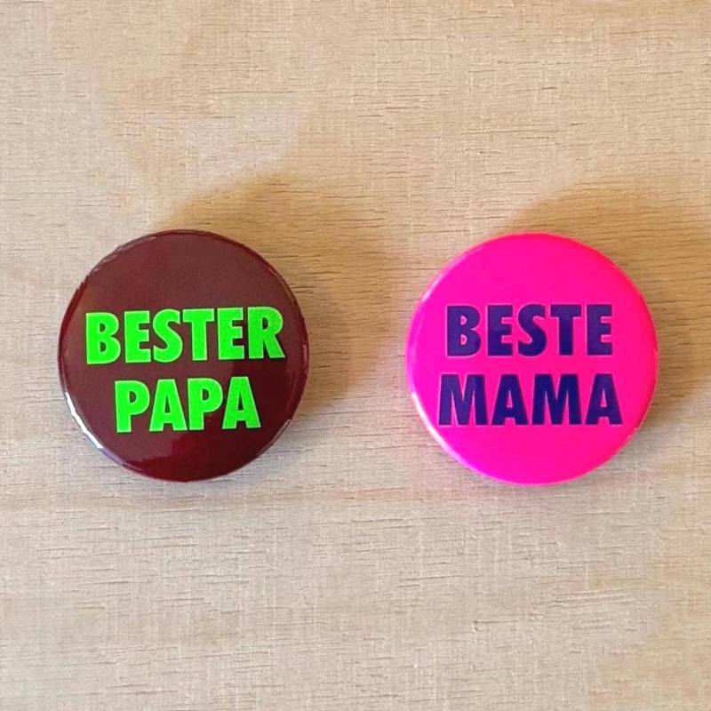 Button Oder Magnet/Geschenk Vatertag Muttertag Geburtstag Neon von undschwestern