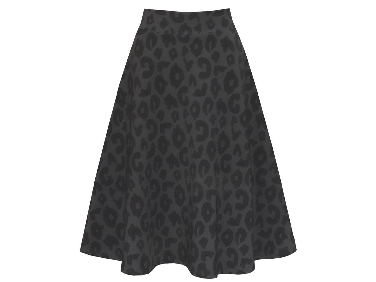 Neu Tellerrock Von Ungiko Leoprint Leolook Grau Schwarz Herbstrock Knielang Modal French Terry Auch Mit Taschen Winterrock Stiefelrock Rock von ungiko