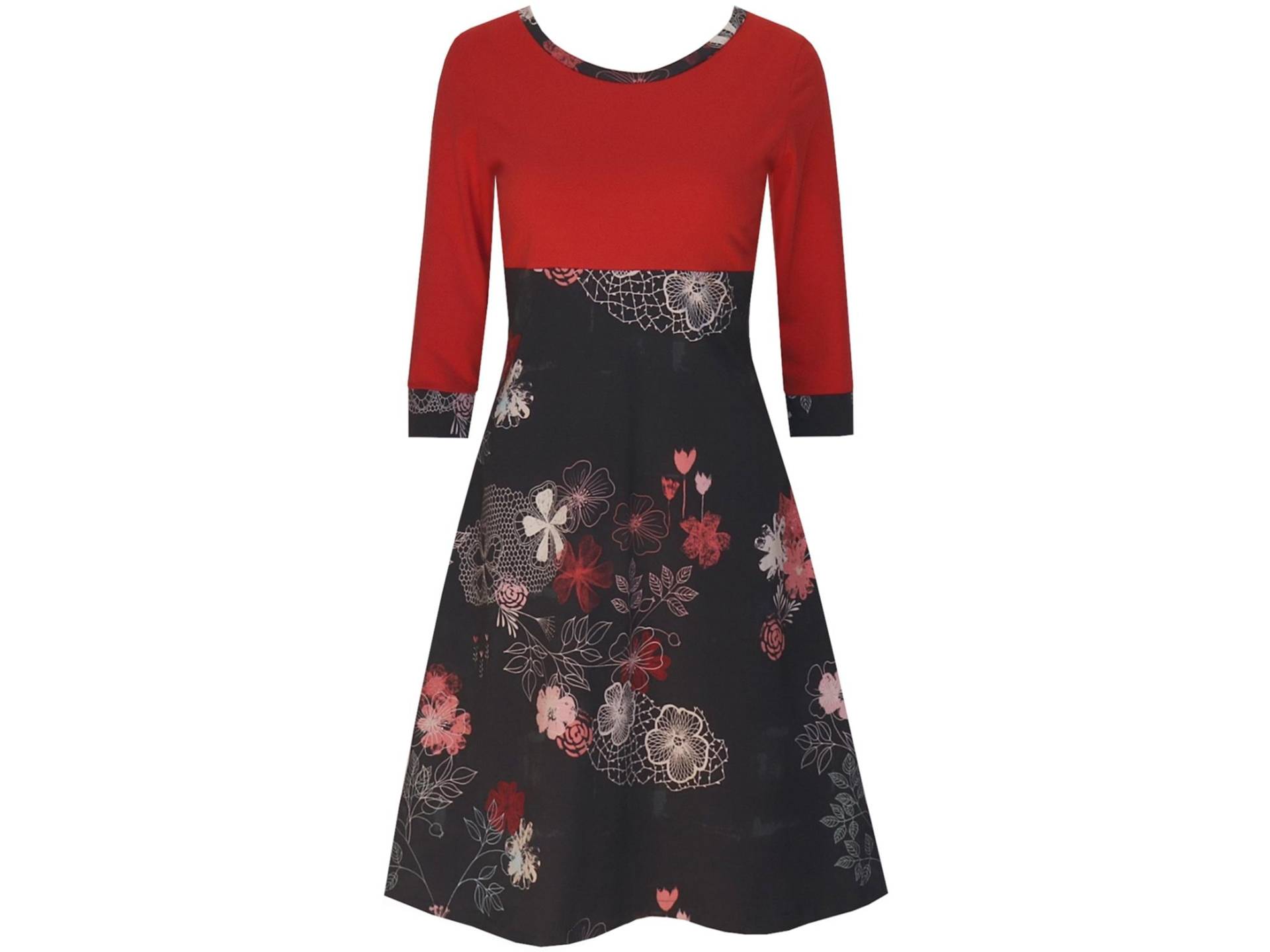 Neue Kollektion Frühjahr/ Sommer Von Ungiko Kleid Eve Runder Ausschnitt Rot Unregelmäßiges Blumenmuster Ausgestellte A-Linie Neue Kollektion Frühjahr/ Sommer Von Ungiko Kleid Eve Runder Ausschnitt Rot Unregelmäßiges Blumenmuster Ausgestellte A-Linie von ungiko