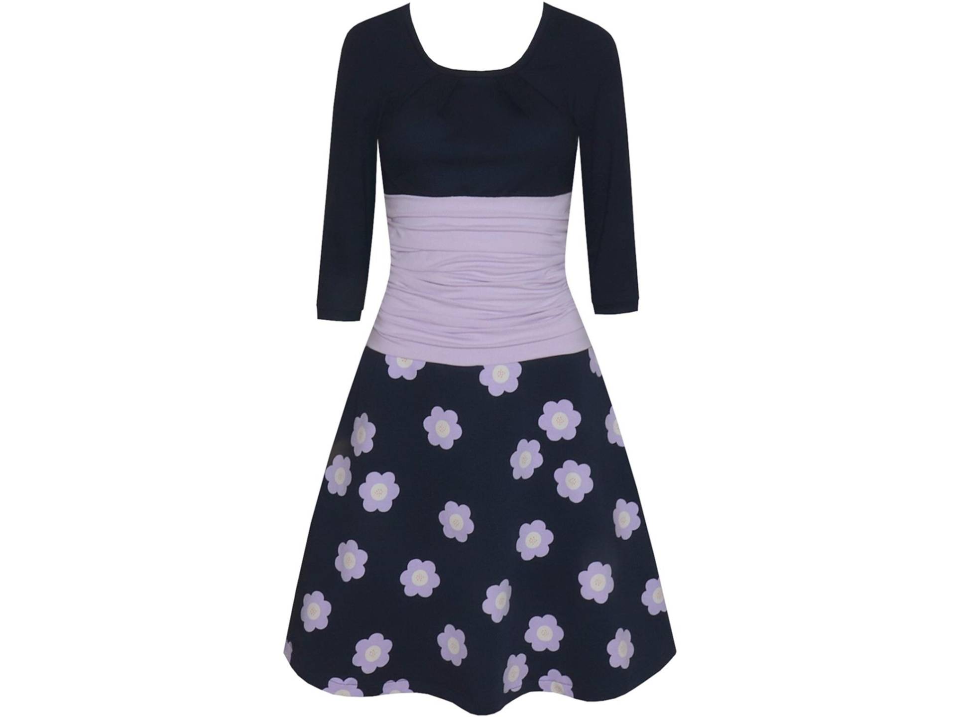 Neue Kollektion Herbstkleid Grace Runder Ausschnitt Dreiviertelarm Mit Tellerrock Dunkelblau Flieder Marine Neue Kollektion Herbstkleid Grace Runder Ausschnitt Dreiviertelarm Mit Tellerrock Dunkelblau Flieder Marine von ungiko