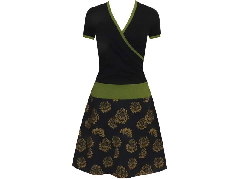 Nur Noch 1x Kleid Enia Oberteil in Wickeloptik Stilltauglich Tiefe Taille Hüftbündchen Ausgestellte A-Linie Kurzarm von ungiko