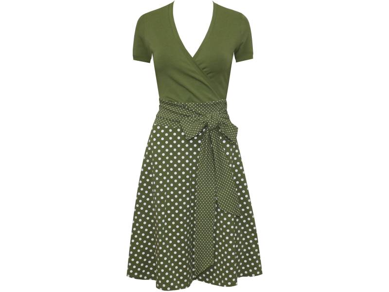 Punktekleid Sophie Dots Allover Wickeloberteil Stilltauglich Kurzarm Mit Gürtel Zum Binden Große Und Kleine Punkte in Vielen Farben von ungiko