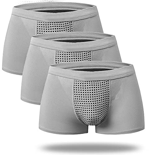 unhg Herren Magnetfeldtherapie-Vergrößerung Unterhose Turmalin Prostata Magnetische Boxershorts,Grau,XXL von unhg