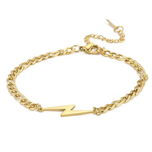 UNIFT Blitz-Armband Für Frauen Männer Edelstahl Charme Einfach Geschichtetes Armband Mode Zierliche Blitz Perlen Doppelschicht Armband Schmuck Geschenke (Silber 2) von UNIFT