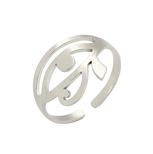 UNIFT Auge des Horus Ankh Kreuz Ring für Frauen Männer Edelstahl Einfache Mode Altägyptisches Symbol Auge des Horu Offener Ring Ägyptischer Schutz Amulett Schmuck (Silber) von UNIFT