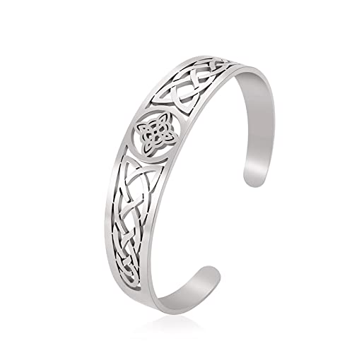 UNIFT Hexen Knoten Armband für Frauen Männer Edelstahl Hohl Out Chic Keltische Hexen Knoten Manschette Armreif Pagan Wiccan Schmuck (Silber) UNIFT Hexen Knoten Armband für Frauen Männer Edelstahl Hohl Out Chic Keltische Hexen Knoten Manschette Armreif Pagan Wiccan Schmuck (Silber) von UNIFT