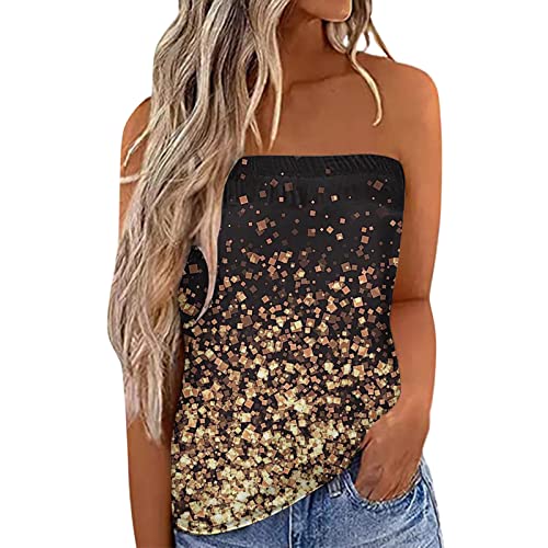 Damen Bandeau Top Sommer Schulterfrei Ärmellos Oberteile Trägerlos Bandeau Bluse Shirt Strand Weste Bandeautop Schlauchshirt Rückenfrei Bandeau Schlauchshirt Bluse Sexy Sommer Oberteile von unilarinna