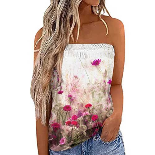 Damen Sommer Sexy Tube Top Schulterfrei Ärmellos Oberteile Trägerlos Bandeau Bluse Shirt Strand Weste Bandeautop Schlauchshirt Rückenfrei Sexy Sommer Oberteile Bandeau Schlauchshirt Bluse von unilarinna