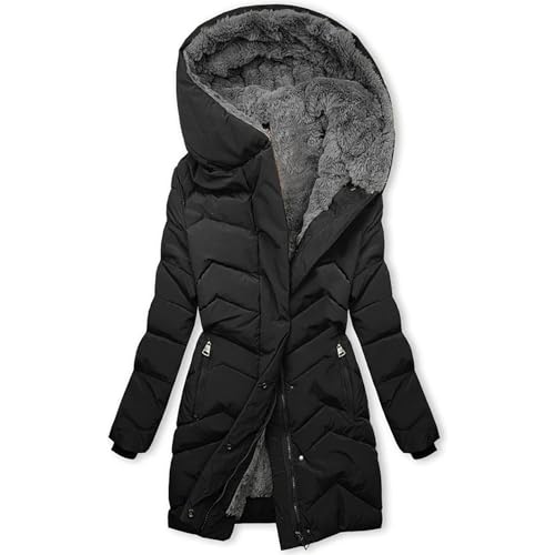 Damen Steppmantel Steppjacke Damen Lange Winterjacke Wintermantel Elegant Wintermantel Grün Karierter Mantel Mantel Herbst Steppmantel Winter Schwarz Daunenmantel Lang Daunenjacke Winter Leichte von unilarinna