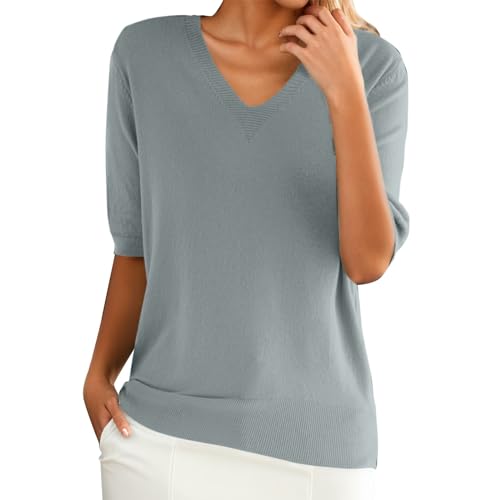 Damen Strickpullover V Ausschnitt Sweatshirt Kurzarm Pullover Dünne Sweater Lässige Pulli Oberteile Tunika Tops Mit V-Ausschnitt Klassisch Strickpulli Langarm Herbst Casual T-Shirt Cute Damen Strickpullover V Ausschnitt Sweatshirt Kurzarm Pullover Dünne Sweater Lässige Pulli Oberteile Tunika Tops Mit V-Ausschnitt Klassisch Strickpulli Langarm Herbst Casual T-Shirt Cute von unilarinna