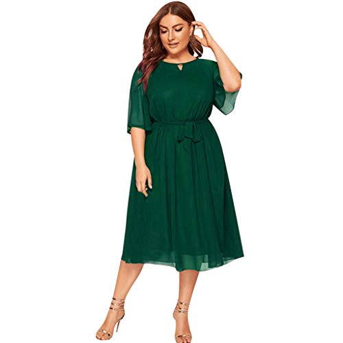 DamenGroße Größen Maxikleider Casual O Neck Halbarm knielanges Kleid Partykleid Damenkleid aus Chiffon mit halben Ärmeln in Übergröße Freizeitkleid Einfarbig Tunikakleid DamenGroße Größen Maxikleider Casual O Neck Halbarm knielanges Kleid Partykleid Damenkleid aus Chiffon mit halben Ärmeln in Übergröße Freizeitkleid Einfarbig Tunikakleid von unilarinna