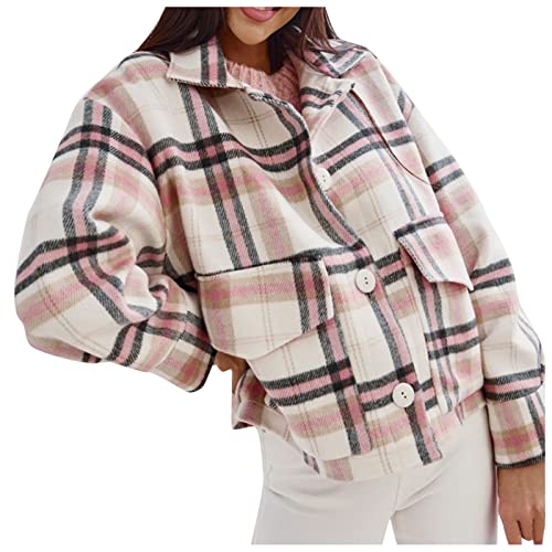 Freizeit Hemdbluse HolzfäLler Jacke Damen Flanellhemd Kariertes Hemd Casual Lose Oversize Karobluse Elegant Karierte Jacke Mode Outdoorjacke Teenager Mädchen Langarmshirt Tuniken Freizeitjacke von unilarinna
