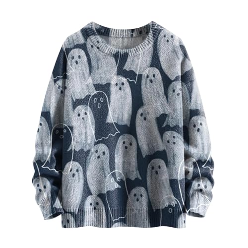 Halloween Pullover Damen Oversized Sweatshirt lustig und Kürbis Pullover Langarm lässig lose Fit Shirt Tops Herbst Vintage Sweat Pulli Langshirt Party Pulli Tops von unilarinna