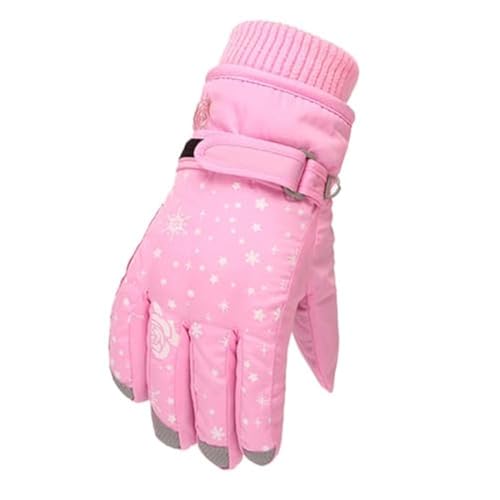 Handschuhe Kinder Snowboard Handschuhe Schneehandschuhe wasserdichte und Winddichte Winter Fäustlinge für Mädchen und Jungen Skifahren Snowboard Reiten Laufen Radfahren Rosa 4-9 Jahre von unilarinna