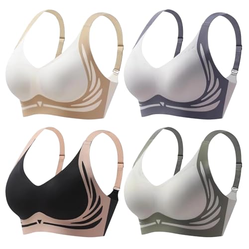 Hebender Anti-Sagging Wireless Push-Up BH, atmungsaktive Brust gesammelt Nahtlose Anti-Sagging Dessous Shaping BHS Push-up-BH zum Anheben, Anti-Aging, kabellos, Push-Up-BH, gerafft von unilarinna