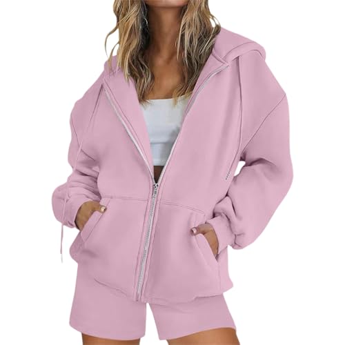 Hoodie Damen Sweatjacke Baumwoll Kapuzenjacke Herbst Lang Sweatshirt Kapuzenpullover Mit Kapuze Reißverschluss Mantel Oversize Pullover 2025, S-3xl Blouson Jacke Damen Hoodie Sweatjacke Strickjacken von unilarinna