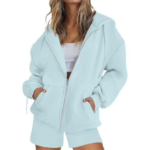 Hoodie Damen Sweatjacke Baumwoll Kapuzenjacke Herbst Lang Sweatshirt Kapuzenpullover Mit Kapuze Reißverschluss Mantel Oversize Pullover 2025, S-3xl Blouson Jacke Damen Hoodie Sweatjacke Strickjacken von unilarinna