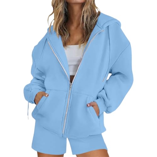 Hoodie Damen Sweatjacke Baumwoll Kapuzenjacke Herbst Lang Sweatshirt Kapuzenpullover Mit Kapuze Reißverschluss Mantel Oversize Pullover 2025, S-3xl Blouson Jacke Damen Hoodie Sweatjacke Strickjacken von unilarinna