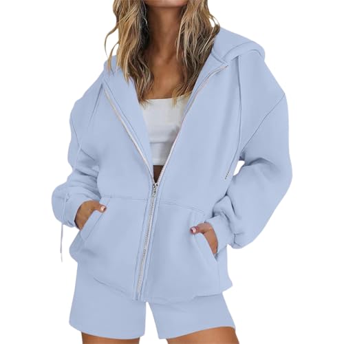Hoodie Damen Sweatjacke Baumwoll Kapuzenjacke Herbst Lang Sweatshirt Kapuzenpullover Mit Kapuze Reißverschluss Mantel Oversize Pullover 2025, S-3xl Blouson Jacke Damen Hoodie Sweatjacke Strickjacken von unilarinna