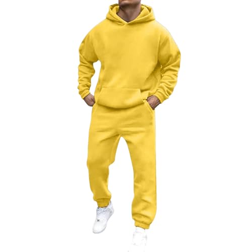 Jogginganzug Herren set Sweatshirt und Jogginghose Warmes Trainingsanzug Langarm Sportanzug Sport Outfit set Zweiteiler Elegant Jogger set Bequem Baggy Stretch Fitnessanzug von unilarinna