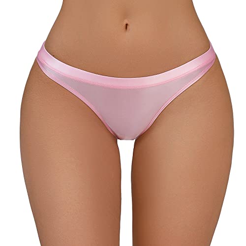 Slips Transparent Briefs Leichter Schlüpfer Bequeme Panty Extra-elastischer Unterwäsche Frauen Unterhosen seidig glänzend niedrige Taille Slip transparent sexy Dessous Damen Öl hell Höschen von unilarinna