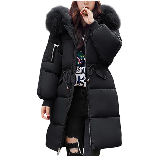 Winterjacke Damen Wintermantel Damen Winterjacke Mit Fellkapuze Wintermantel Daunen Wolle Mantel Mantel Wolle Steppmantel Winter Lang Steppmantel Winter Steppjacke Leicht Glänzende Daunenjacke von unilarinna