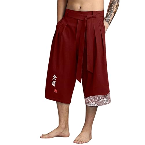 unilarinna 2025 Japanische Hose Herren Kurze Taro-Leinen Traditionelle japanische Kleidung mit Kordelzug Sommer Casual Leicht Strand Jogger Yoga Gym Trekking unilarinna 2025 Japanische Hose Herren Kurze Taro-Leinen Traditionelle japanische Kleidung mit Kordelzug Sommer Casual Leicht Strand Jogger Yoga Gym Trekking von unilarinna