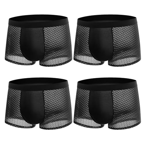 unilarinna Boxershorts Herren Boxershorts Boxhero Bambusfaser Boxer Briefs,Bambusfaser Boxer Shorts,Box Hero Unterwäsche,Atmungsaktive Herren Unterwäsche Shorts für All-Day Komfort 4PC/1PC von unilarinna