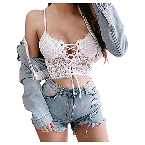 unilarinna Damen BH Ohne Bügel Push Up Crop Top Spitzen BH Bustier Bralette Dessous Bequem Sport BH für Alltag Yoga Fitness Große Brust Stretch Bra von unilarinna