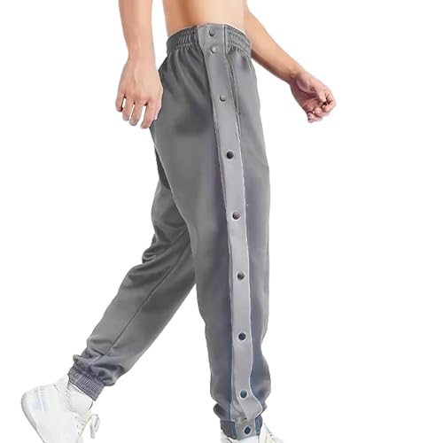 unilarinna Jogginghose Herren Reha Hose mit seitlicher Knopfleiste zum öffnen Button Up Trainingshose Postoperative Sporthose von unilarinna