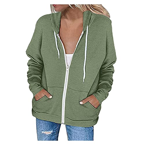 unilarinna Kapuzenjacke Damen Sweatjacke Farbblock Kapuzenpullover Sweatshirt Jacke Hoodie Kapuzenpulli Pullover mit Kapuze Reißverschluss Taschen von unilarinna