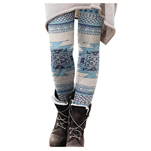 unilarinna Leggings Damen Thermoleggins Print Leggins Bunt Stretch Frauen Hosen Schlanke Lässige elastische Weihnachtshose mit langem Stiefel Elastische Winterleggins Elastisch Thermoleggings von unilarinna