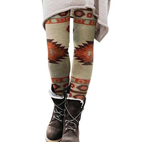 unilarinna Leggings Damen Thermoleggins Print Leggins Bunt Stretch Frauen Hosen Schlanke Lässige elastische Weihnachtshose mit langem Stiefel Elastische Winterleggins Elastisch Thermoleggings von unilarinna